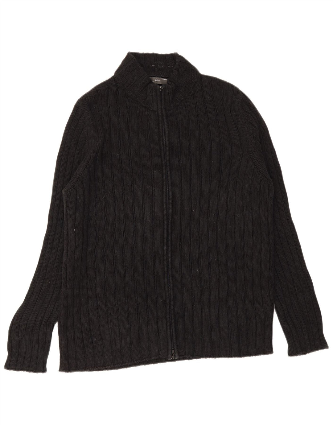 ZARA Herren Strickjacke XL Schwarz Baumwolle