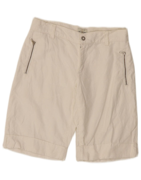 Calvin Klein Damen Freizeitshorts W24 XS Weiße Baumwolle