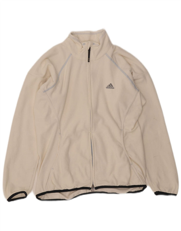 Adidas Damen Clima 365 Fleecejacke UK 14 Mittelweißes Polyester