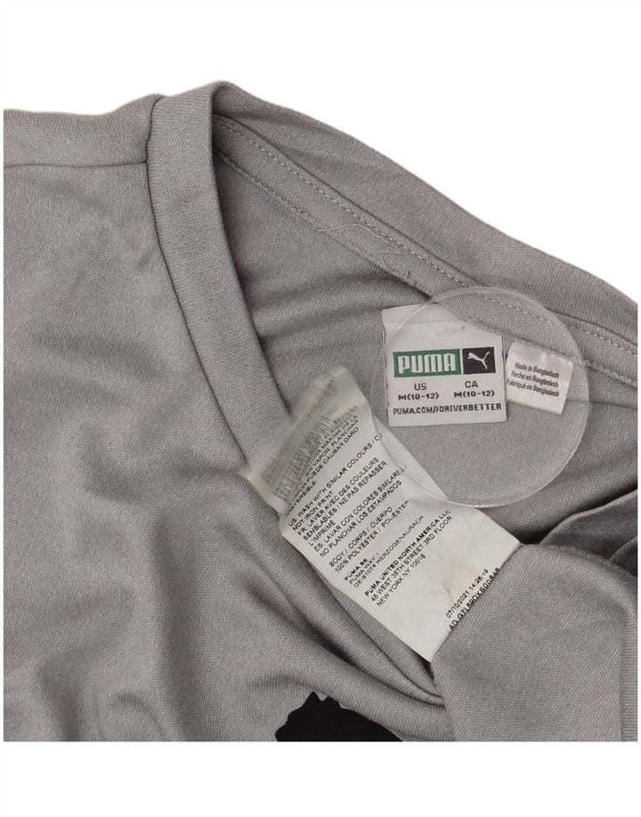 Puma Boys Graphic Vest Top 10-11 Jahre Mittelgraues Polyester