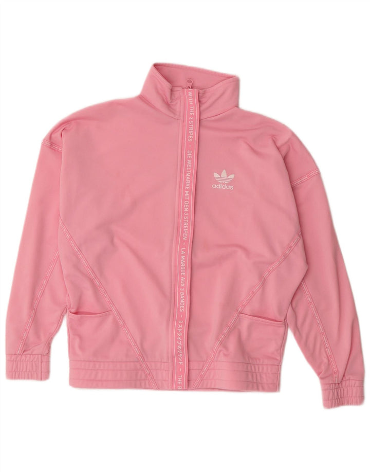 Adidas Mädchen-Trainingsanzugoberteil mit Grafik, 11–12 Jahre, rosa, Polyester