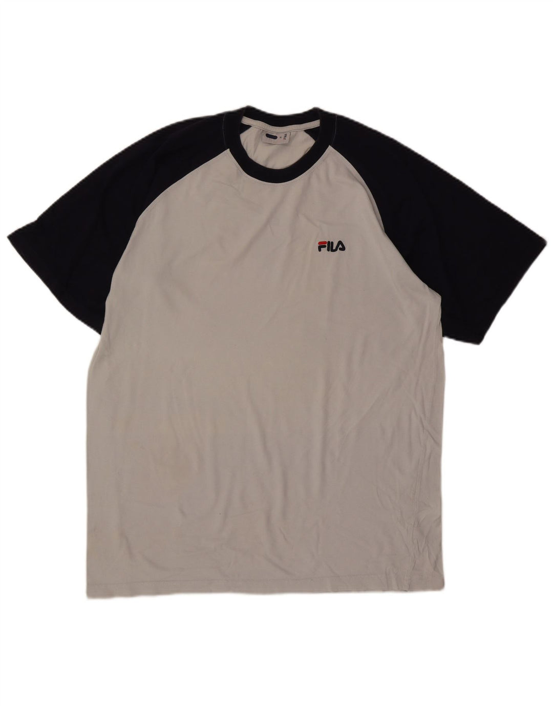Fila Herren T-Shirt Top XL Grau Colourblock Baumwolle
