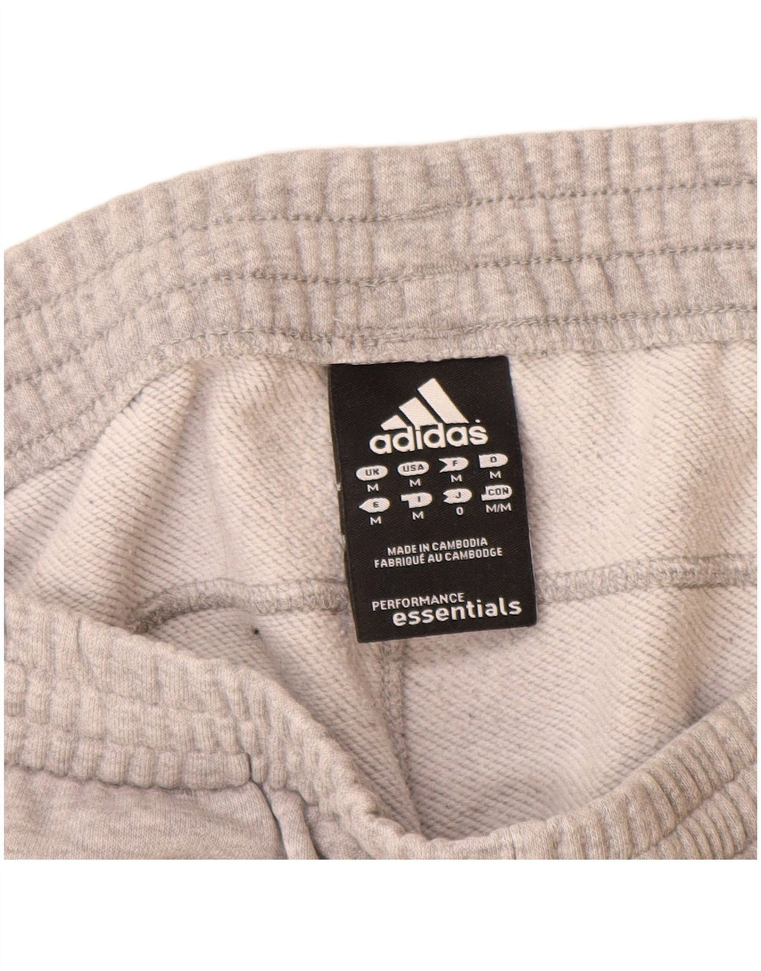 Adidas Herren-Trainingshose aus mittelgrau gefleckter Baumwolle