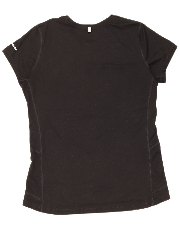 NIKE Damen Dri Fit T-Shirt Top UK 14 Large Schwarz Polyester