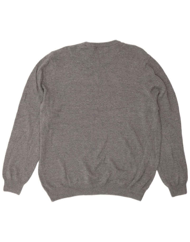Marks & Spencer Herren-Pullover mit Rundhalsausschnitt, XL, Grau
