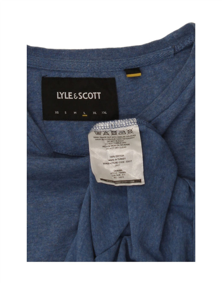 LYLE & SCOTT Mens T-Shirt Top Large Blue Cotton Vintage Lyle & Scott and Second-Hand Lyle & Scott from Messina Hembry 