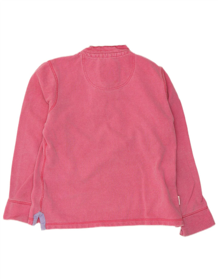 Crew Clothing Damen-Sweatshirt mit Knopfkragen, UK 12, mittelrosa, Baumwolle
