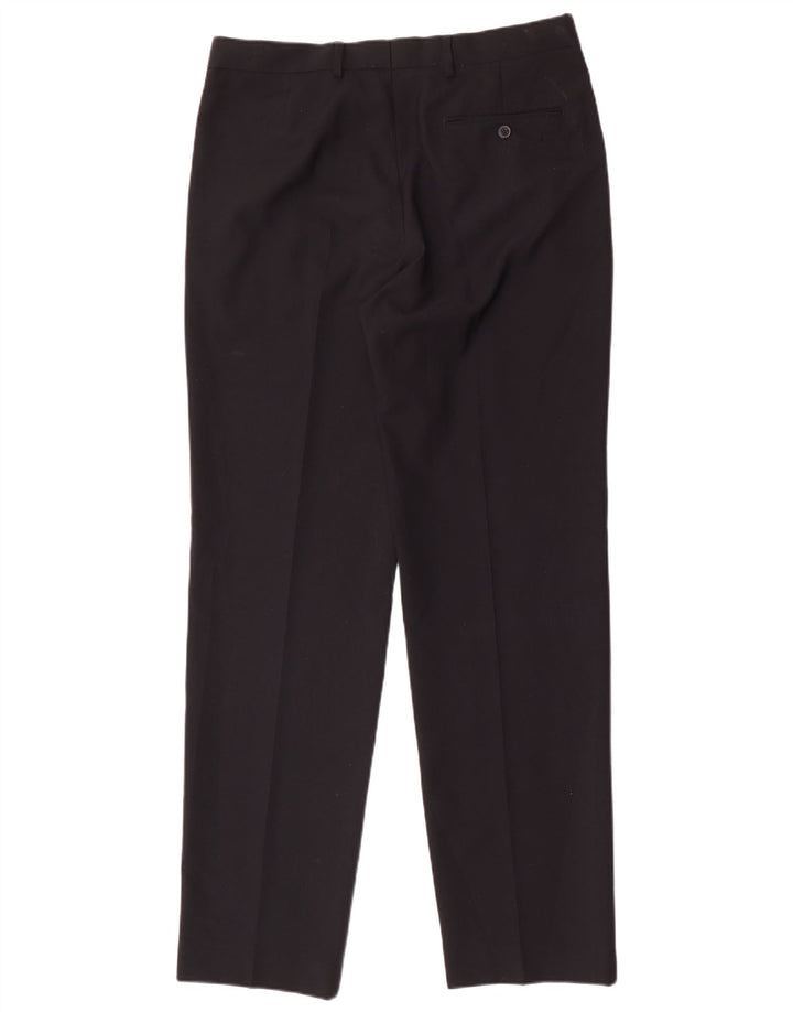 Marks & Spencer Herren-Anzughose mit normaler Passform, W34 L33, marineblaues Polyester