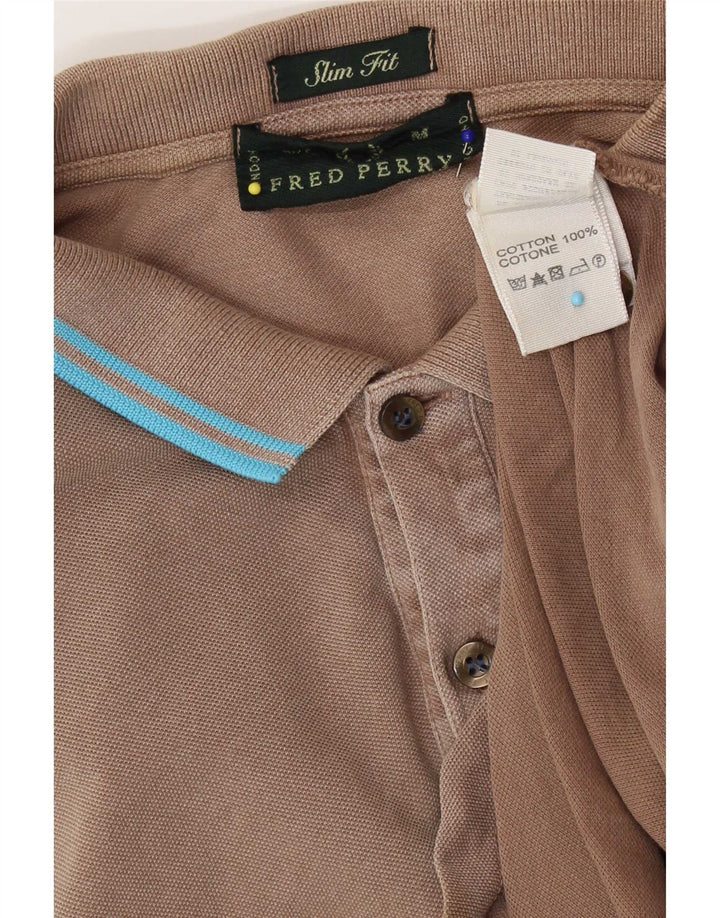 Fred Perry Herren Slim Fit Poloshirt Mittelbraune Baumwolle