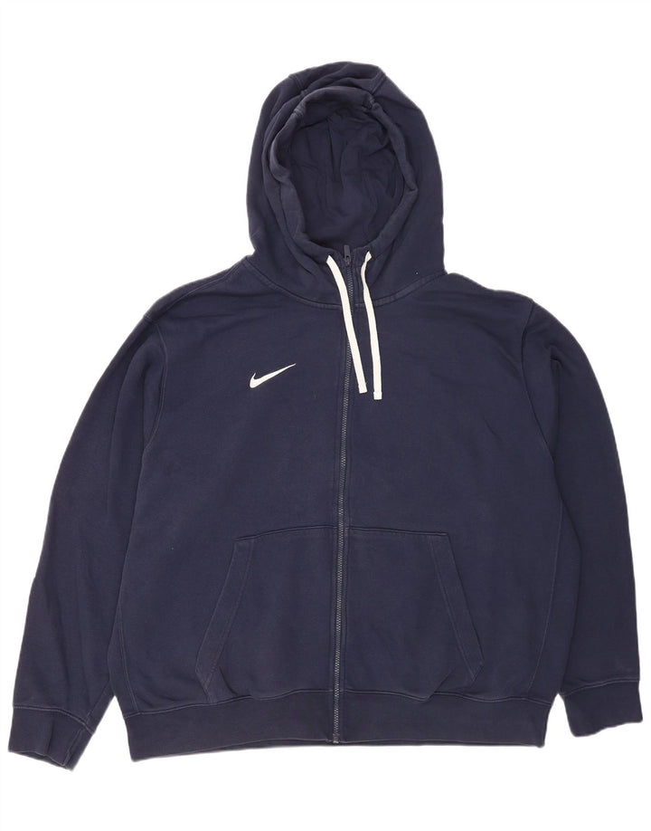 Nike Herren Zip Hoodie Pullover 2XL Marineblau Baumwolle