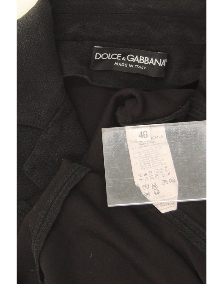 Dolce & Gabbana Damen 5-Knopf-Blazerjacke IT 46 Große schwarze Viskose
