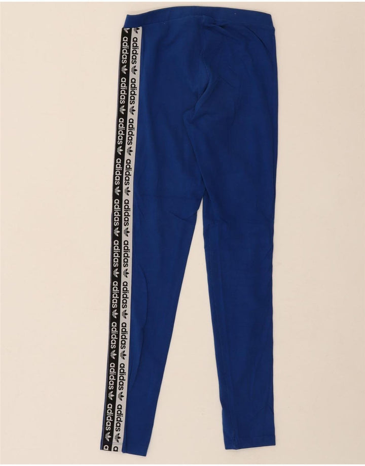 ADIDAS Womens Graphic Leggings UK 6 XS Blue Vintage Adidas and Second-Hand Adidas from Messina Hembry 