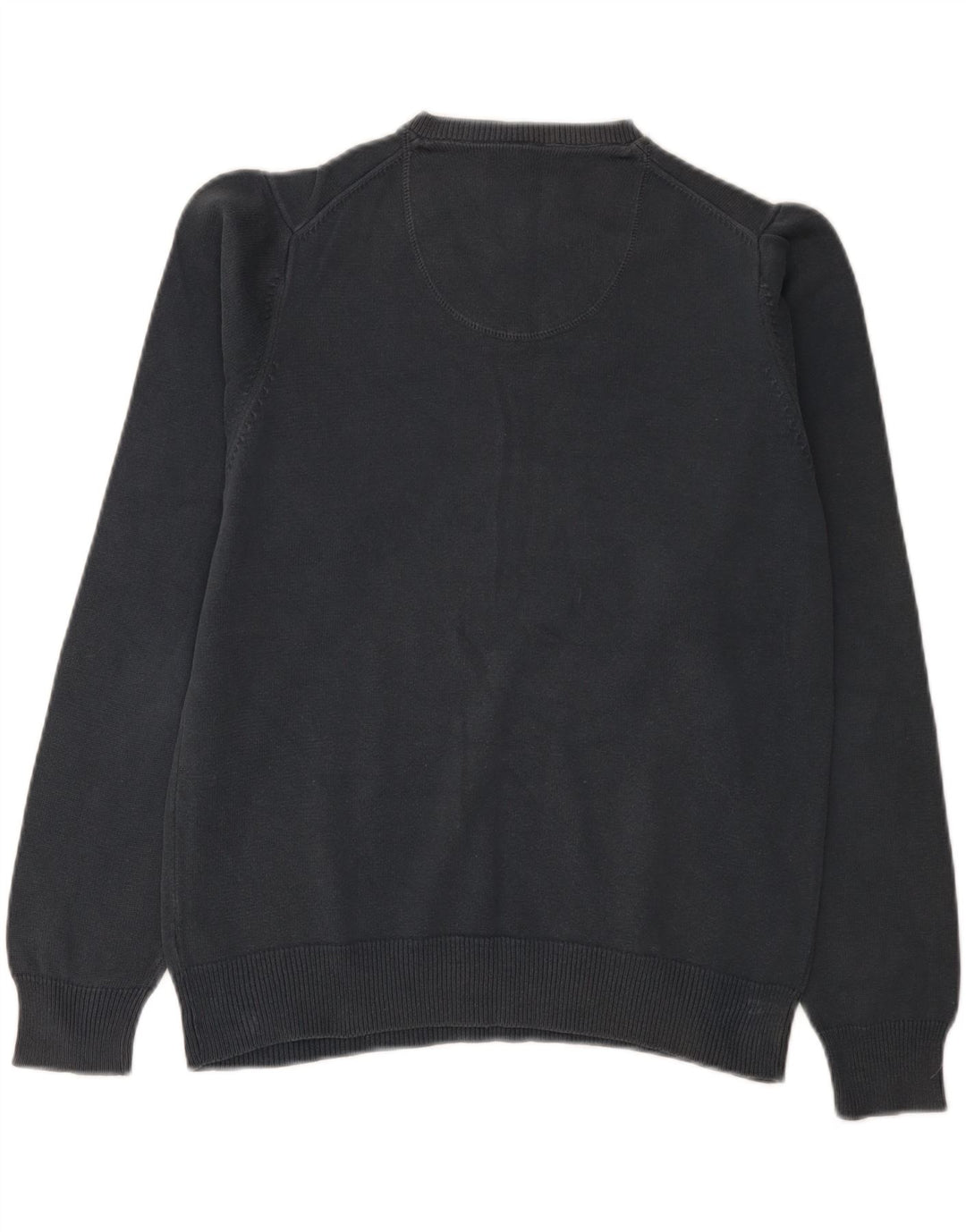 Marks & Spencer Damen-Pullover mit V-Ausschnitt, UK 14, mittelmarineblaue Baumwolle