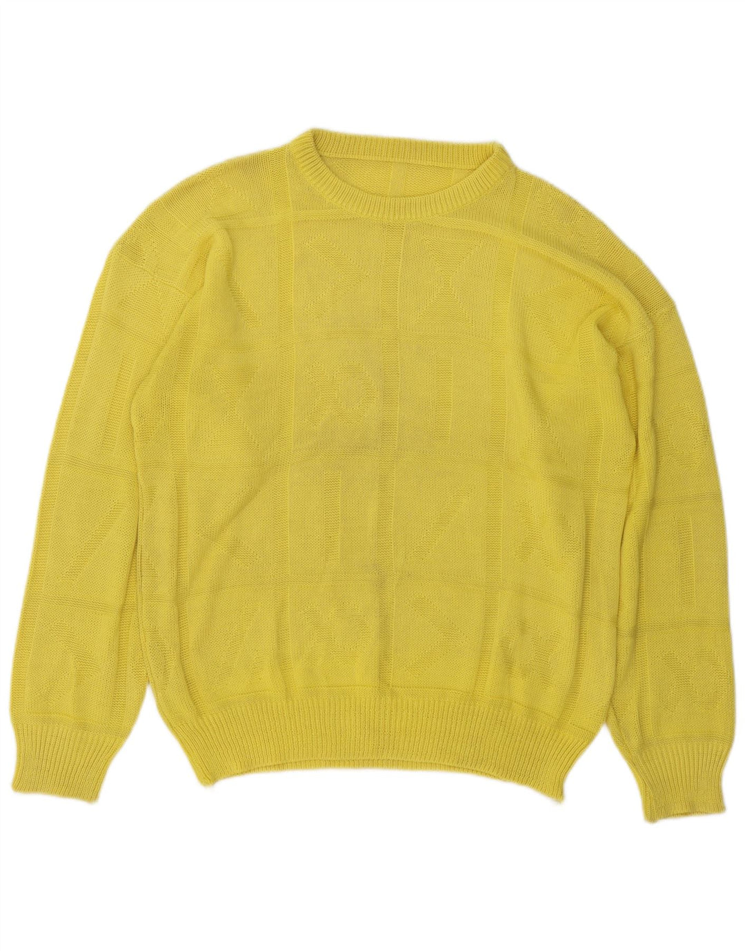 Vintage Herren Pullover mit Rundhalsausschnitt Mittelgelb