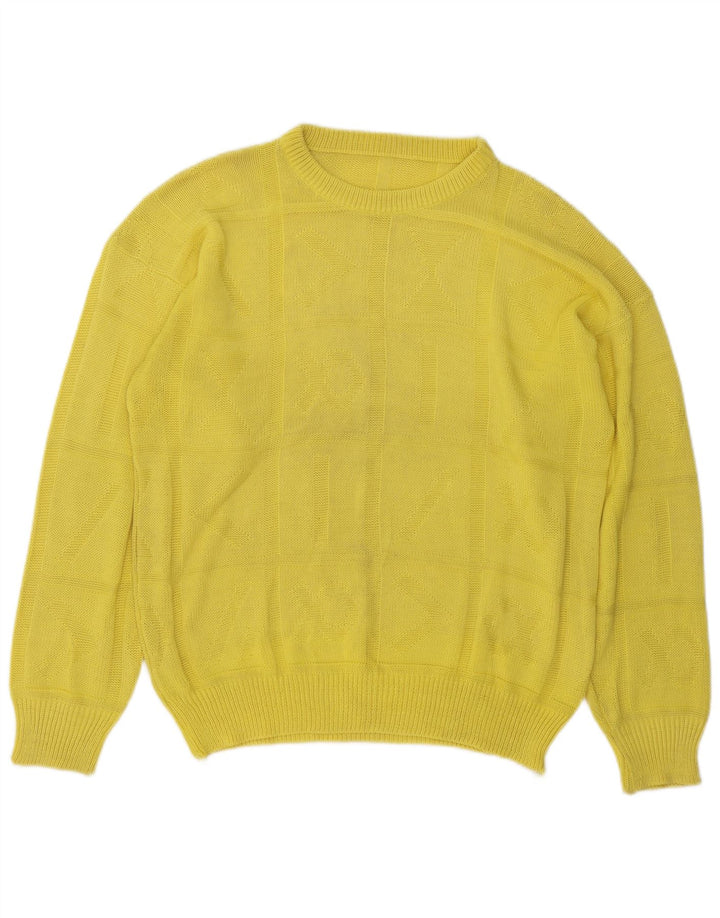 Vintage Herren Pullover mit Rundhalsausschnitt Mittelgelb