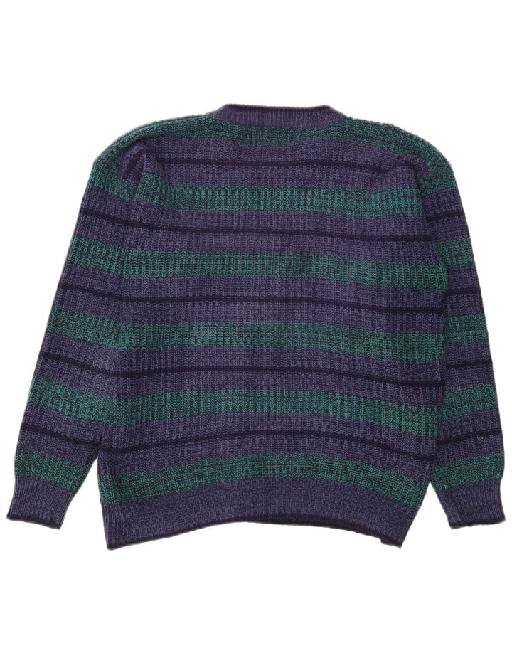 Saugatuck Herren-Pullover mit Rundhalsausschnitt, mittelgroß, marineblau, gestreift, Acryl