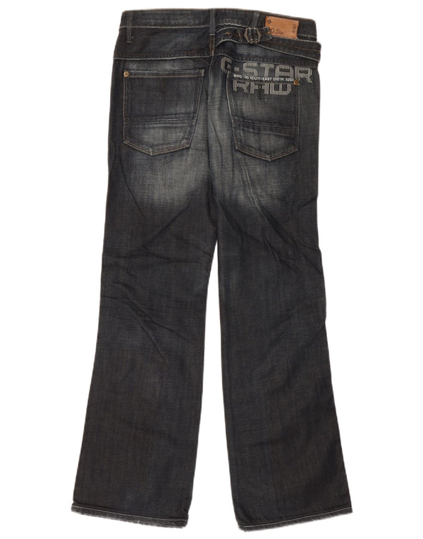 G-Star Damen Bootcut-Jeans W25 L29 Marineblaue Colourblock-Baumwolle