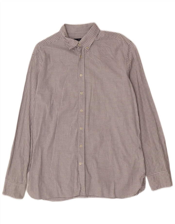 Hackett Herren Slim-Fit-Hemd, groß, grau kariert, Baumwolle