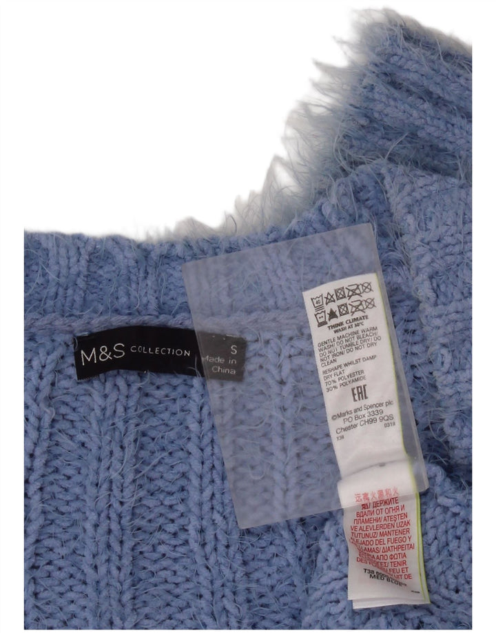 Marks & Spencer Womens Oversized Cardigan Sweater UK 10 Small Blue