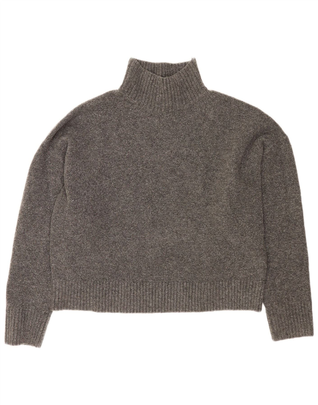 Zara Damen Crop Oversized Rollkragenpullover Pullover UK 16 Large Grau