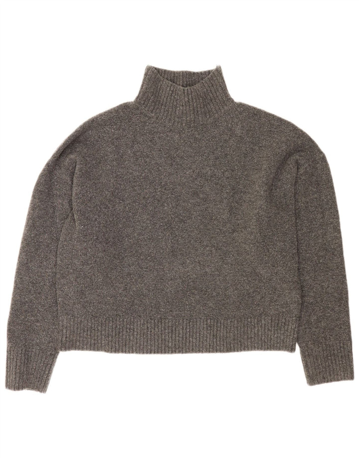 Zara Damen Crop Oversized Rollkragenpullover Pullover UK 16 Large Grau