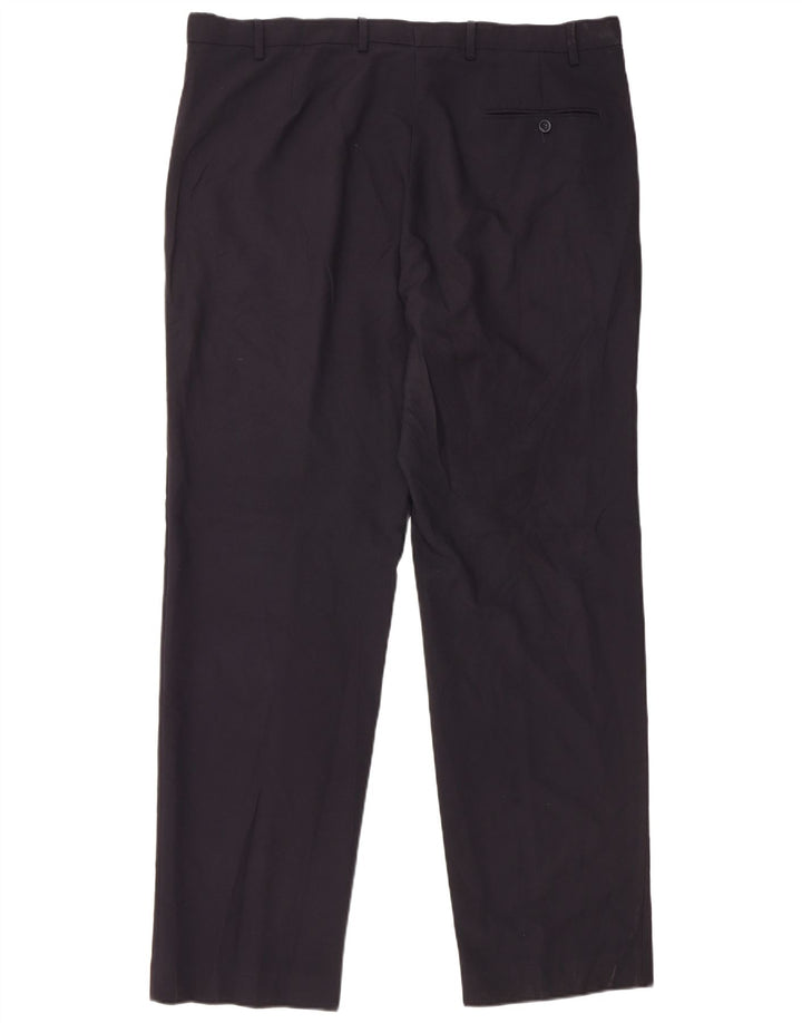 Marks & Spencer Herren-Anzughose mit normaler Passform, W40 L33, marineblaues Polyester