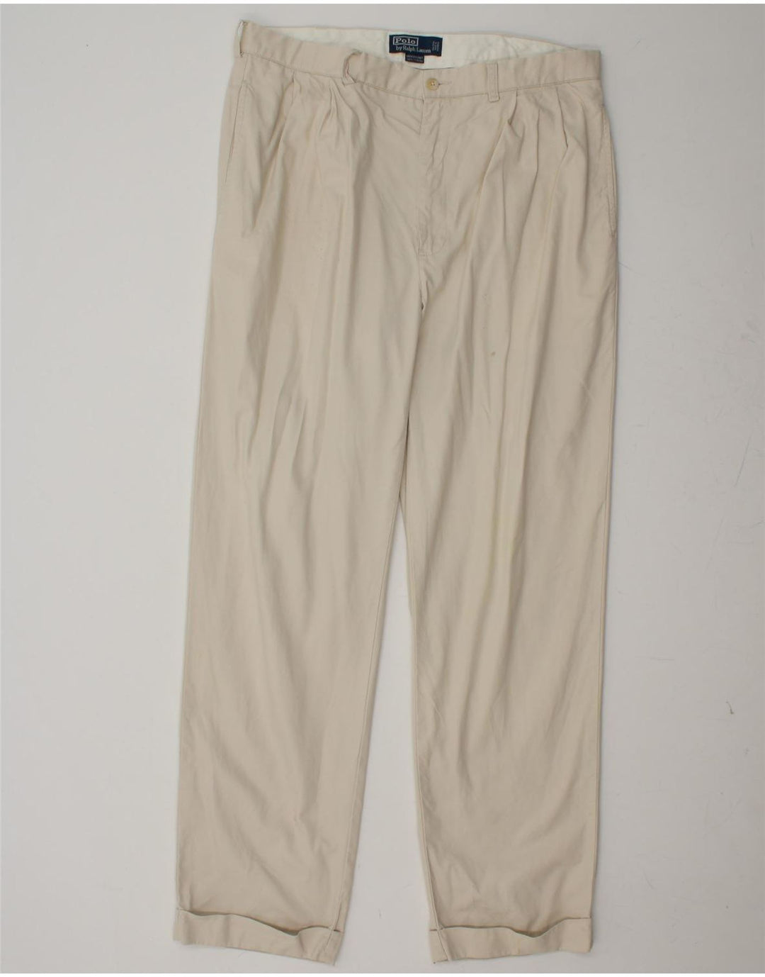 POLO RALPH LAUREN Herren-Chinohose mit Pegged, W35, L32, cremefarbene Baumwolle
