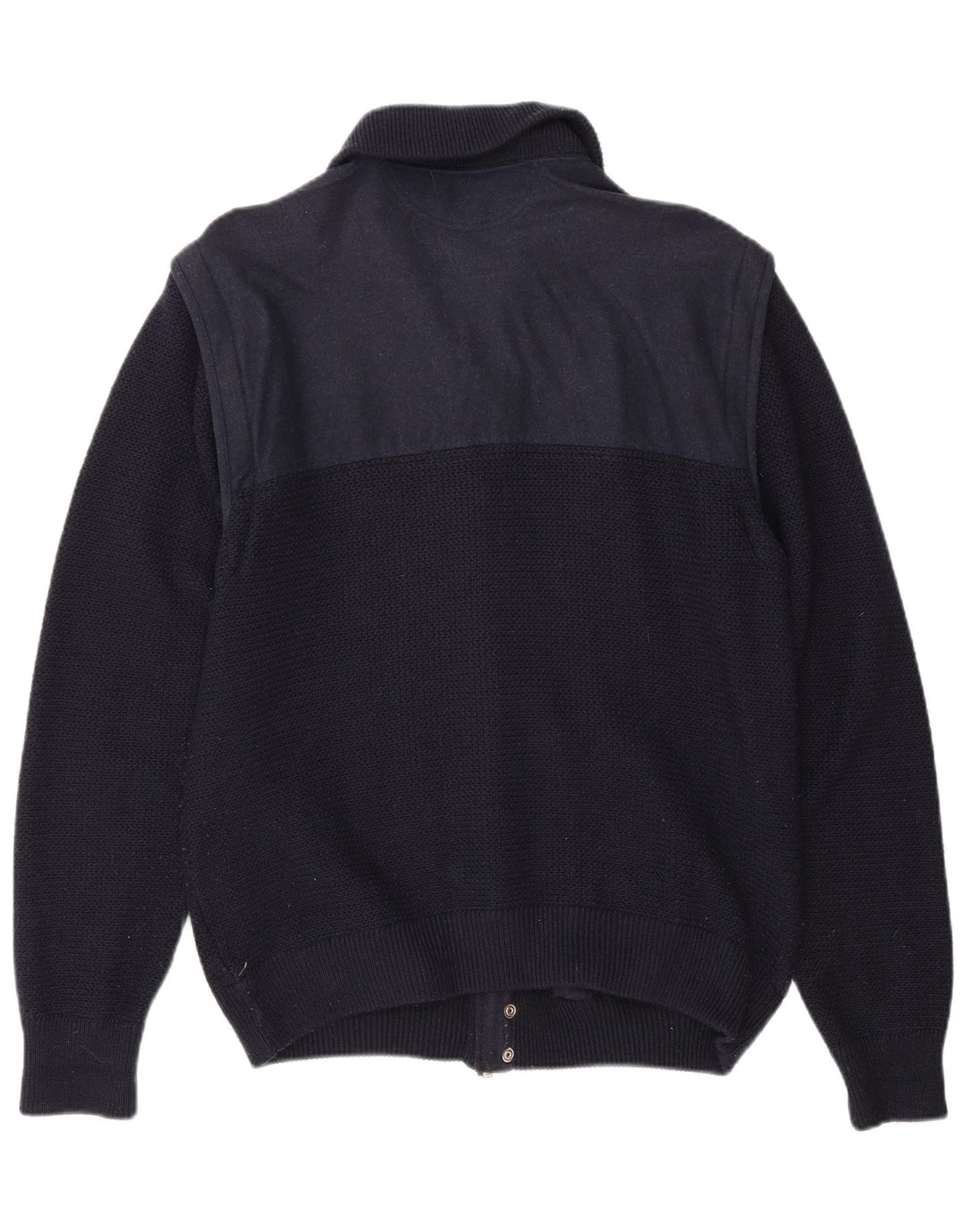 Loli Wolf Herren-Yachting-Cardigan-Pullover, mittlere marineblaue Colourblock-Wolle
