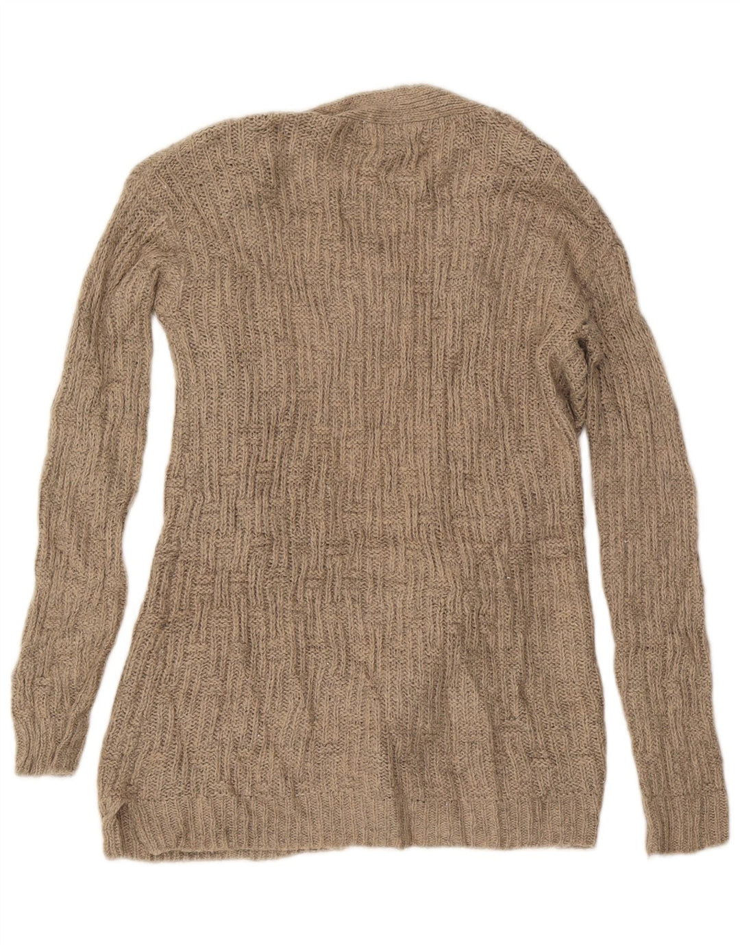 MOSSIMO Damen Longline Open Cardigan Pullover UK 14 Medium Beige Acryl