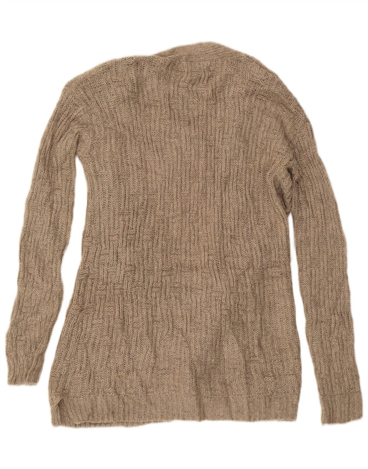 MOSSIMO Damen Longline Open Cardigan Pullover UK 14 Medium Beige Acryl