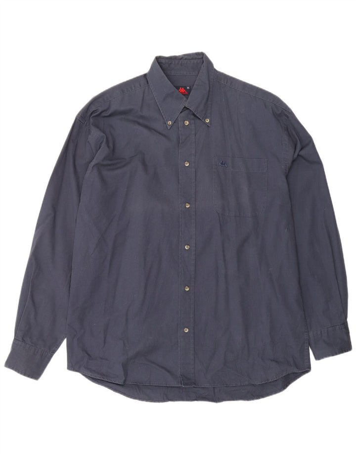 Kappa Herren-Hemd aus mittelblauer Baumwolle in Marineblau