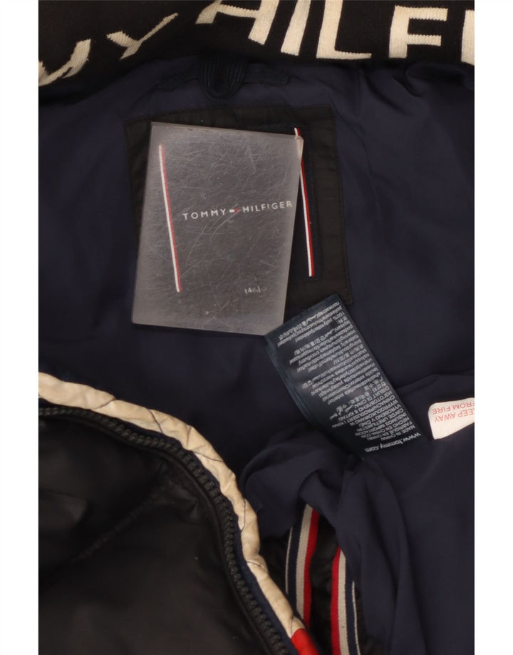 Tommy Hilfiger Wattierte Jacke mit Kapuze für Jungen, 13–14 Jahre, schwarzes Polyester