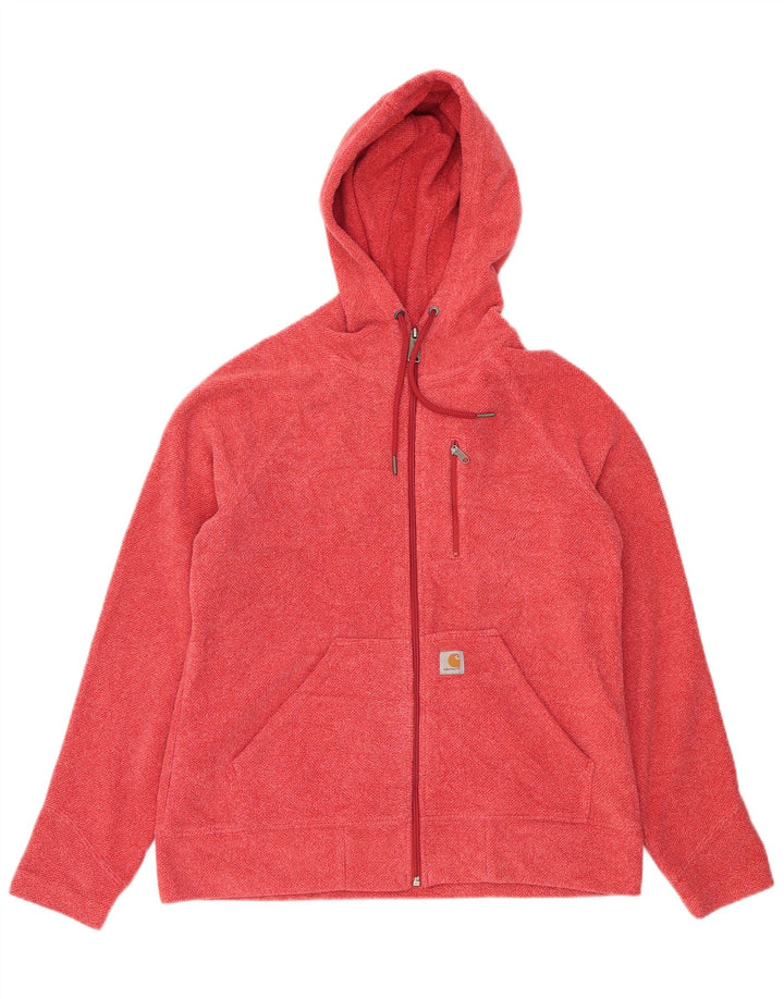 Carhartt Damen-Kapuzenpullover mit Reißverschluss, US 8/10, mittelrot geflecktes Polyester