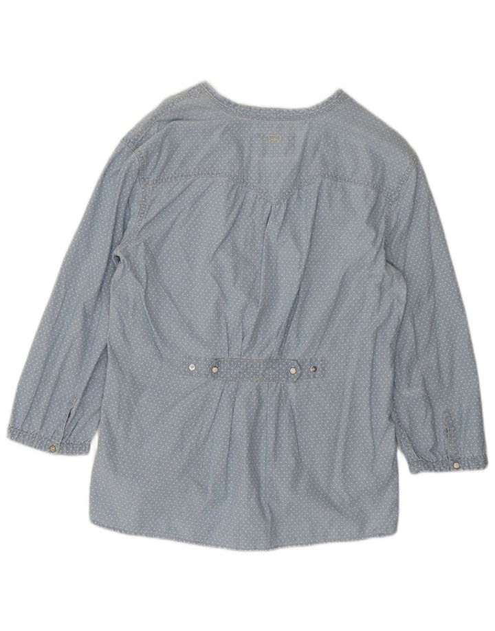 Levi's Damen-Blusenoberteil mit 3/4-Ärmeln, UK-Größe 46, Größe L, blau gepunktet, Baumwolle