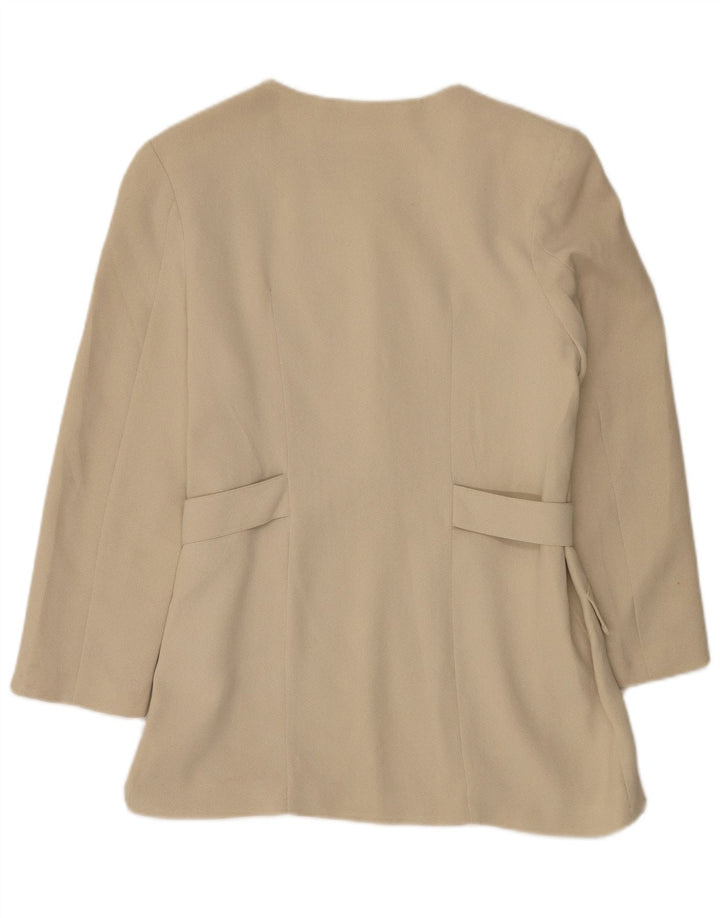 Vintage Damen Blazer mit Grafik, IT 42, Mittelbeige, Tierdruck