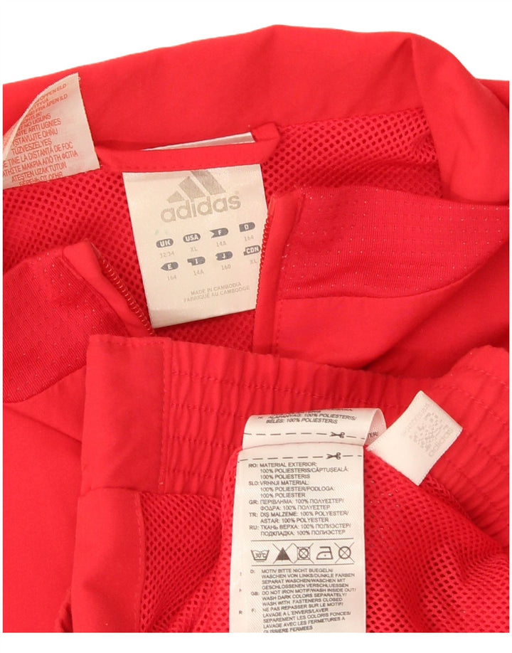 Adidas Mädchen-Trainingsanzug-Top-Jacke, 13–14 Jahre, rotes Polyester
