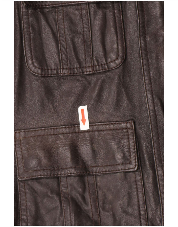 SCHWERT. 6.6.44 Herren-Bomber-Lederjacke IT 52, großes braunes Leder
