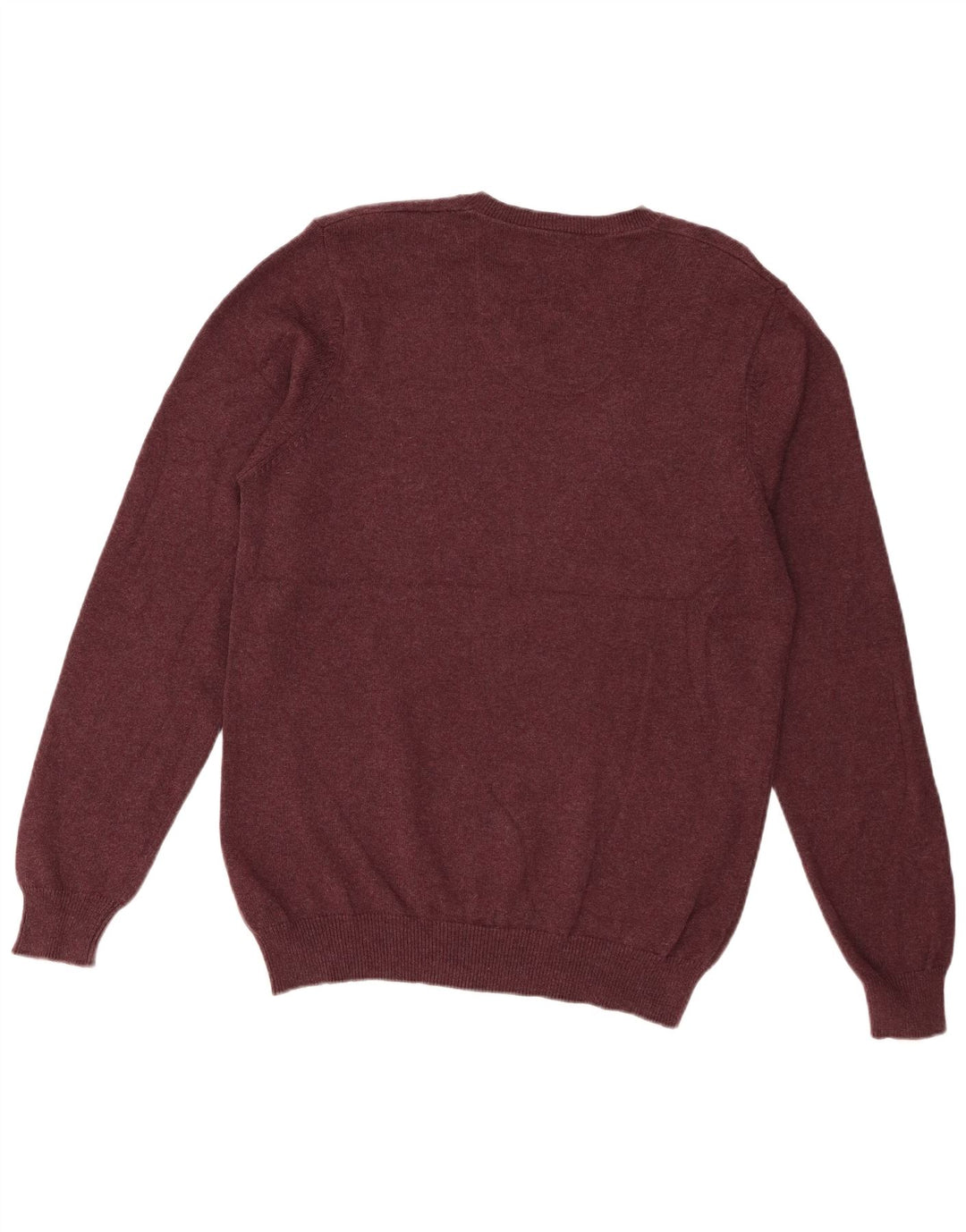 Marks & Spencer Herren-Pullover mit normaler Passform und V-Ausschnitt in mittlerem Burgunderrot