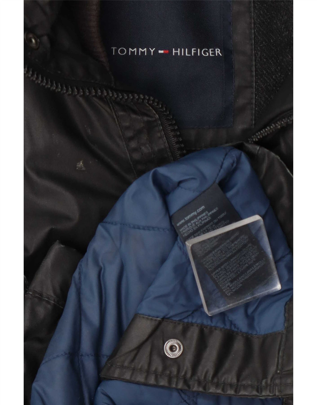 Tommy Hilfiger Herren-Utility-Jacke aus Kunstleder, UK 38, Mittelgrau