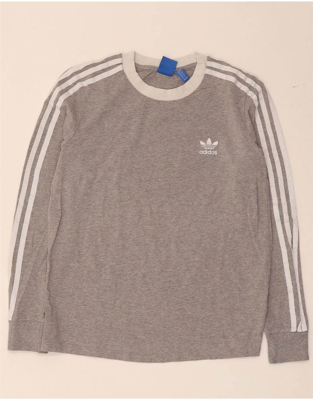 Adidas Damen Grafik-Sweatshirt-Pullover UK 12 Mittelgrauer Farbblock