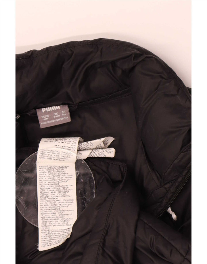 Puma Mädchen Grafik gepolsterte Jacke 9–10 Jahre schwarzes Nylon
