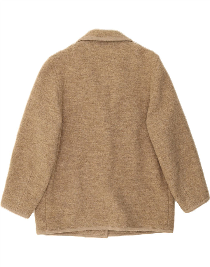 VINTAGE Womens 3 Button Blazer Jacket UK 14 Large Beige Vintage Vintage and Second-Hand Vintage from Messina Hembry 
