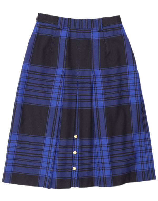 Jobis Damen A-Linien-Rock EU 40 Medium W30 Marineblau karierte Schurwolle
