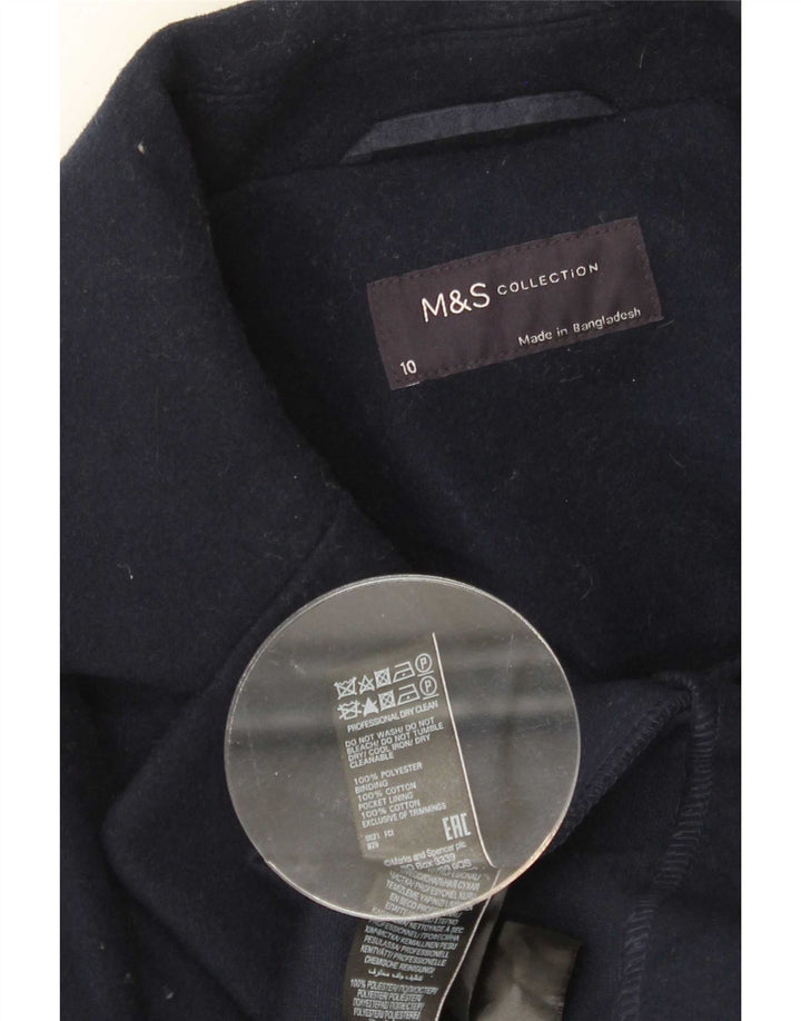 Marks & Spencer Damen Übergroßer Mantel UK 10 Small Marineblau Polyester