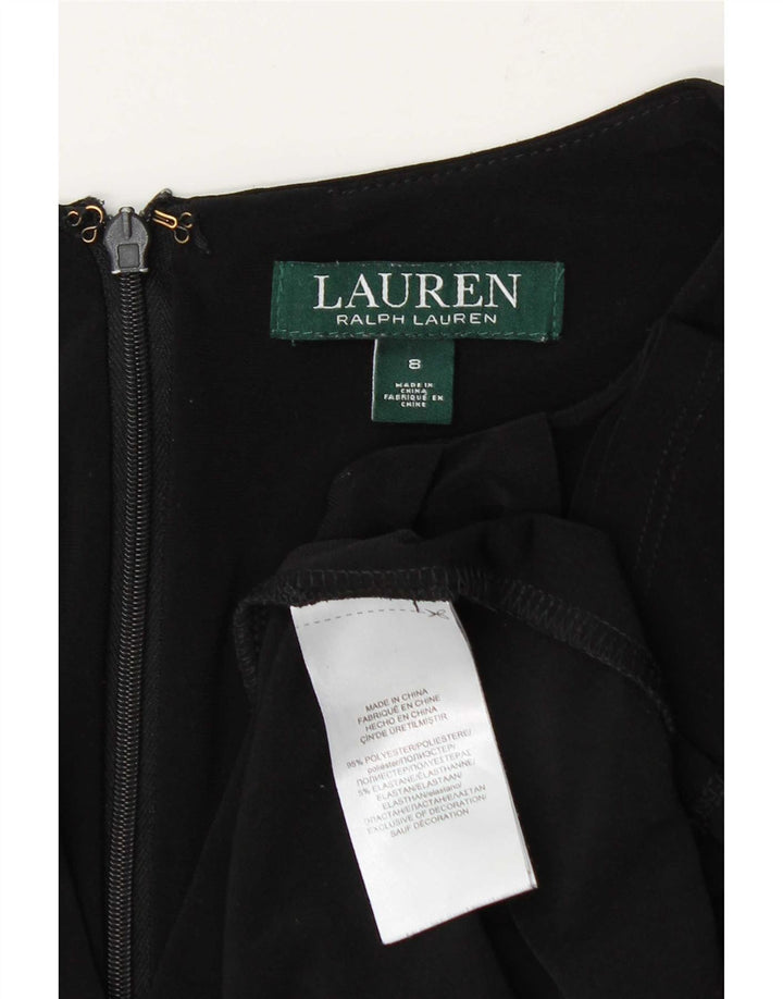 Ralph Lauren Damen A-Linien-Kleid US 8 Mittelschwarzes Polyester