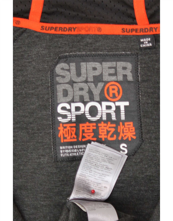 Superdry Herren-Kapuzenpullover mit grafischem Reißverschluss, Größe S, Grau, Polyester