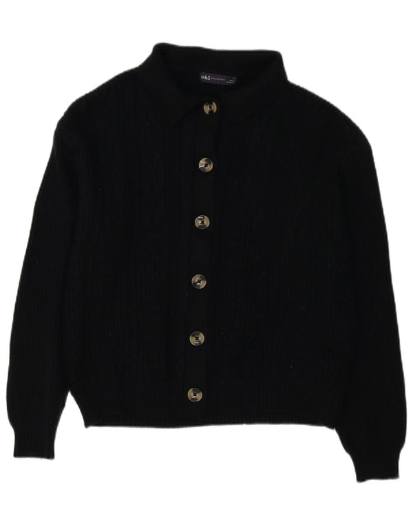 Marks & Spencer Damen-Cardigan-Pullover UK 14 Mittelschwarze Viskose