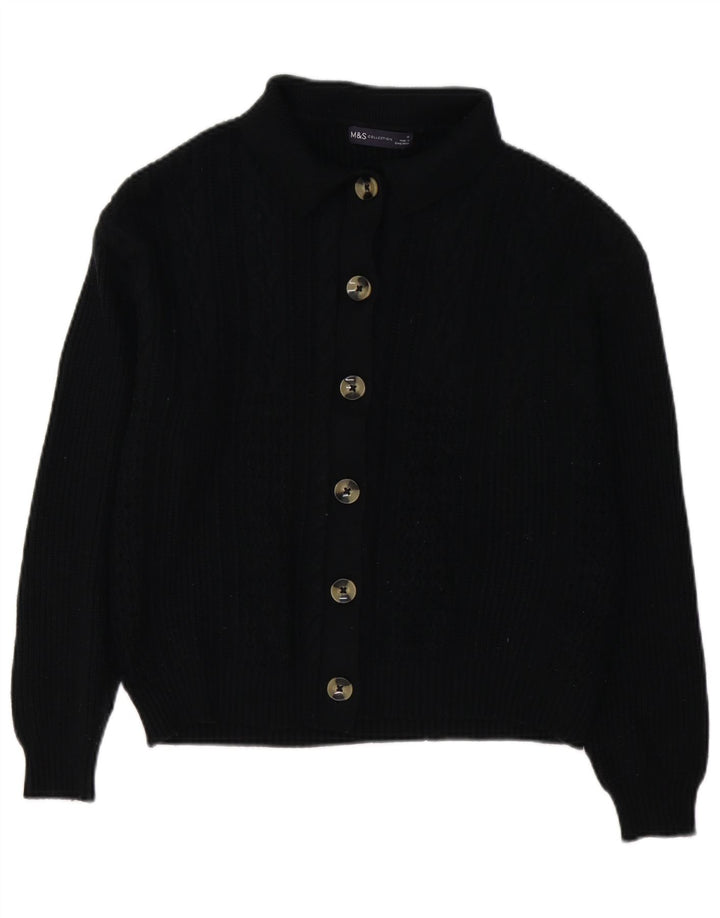 Marks & Spencer Damen-Cardigan-Pullover UK 14 Mittelschwarze Viskose