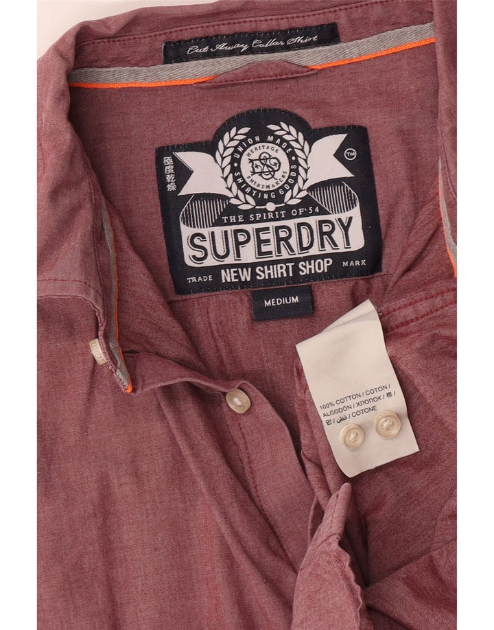 Superdry Herren-Hemd aus mittlerer Burgunder-Baumwolle