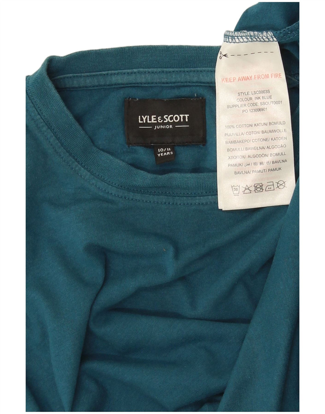 Lyle & Scott T-Shirt-Oberteil für Jungen, 10–11 Jahre, blaue Baumwolle